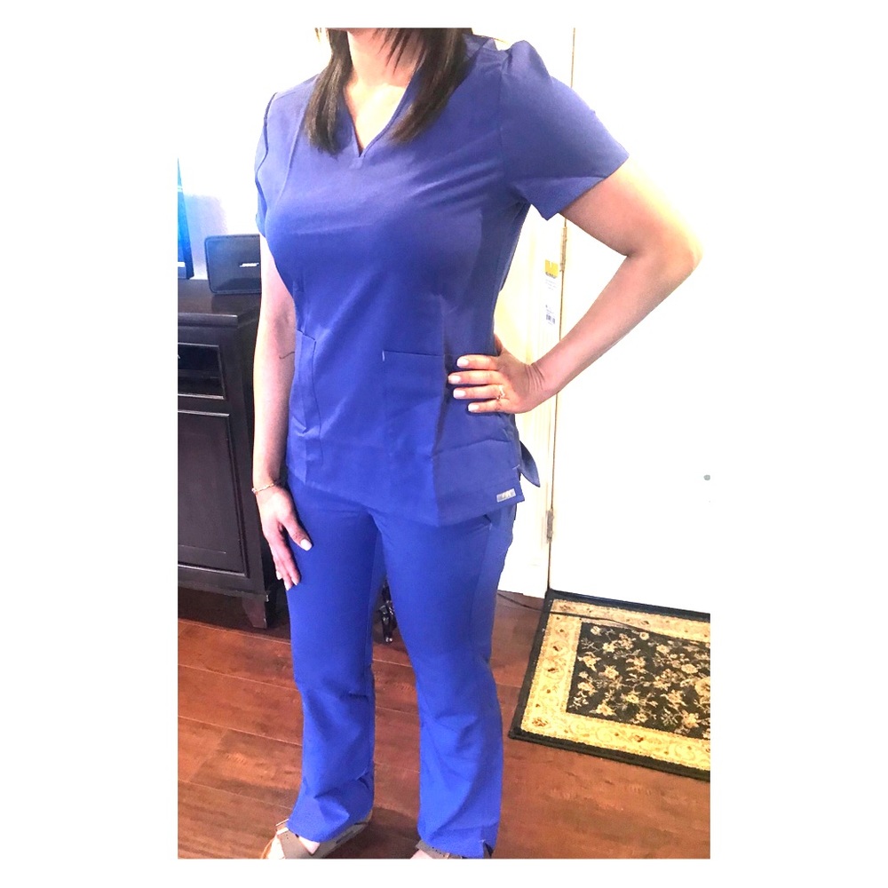 Brand new royal blue figs scrub set